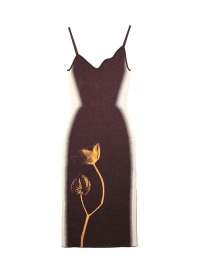 Jasmine Flower Print Tank Dress (Maple Brown)