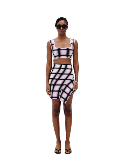 Lizzo UV Reactive Mini Plaid Skirt (UV Reactive)