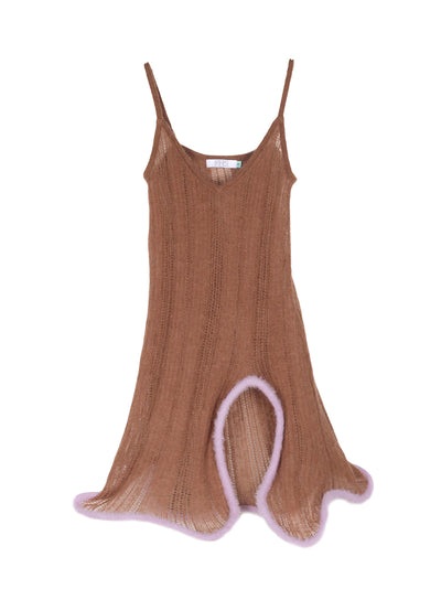 Malfoy Alpaca Wavy Tank Dress (Cozy Brown)