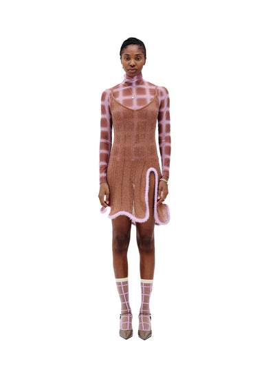 Malfoy Alpaca Wavy Tank Dress (Cozy Brown)