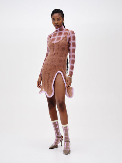 Malfoy Alpaca Wavy Tank Dress (Cozy Brown)
