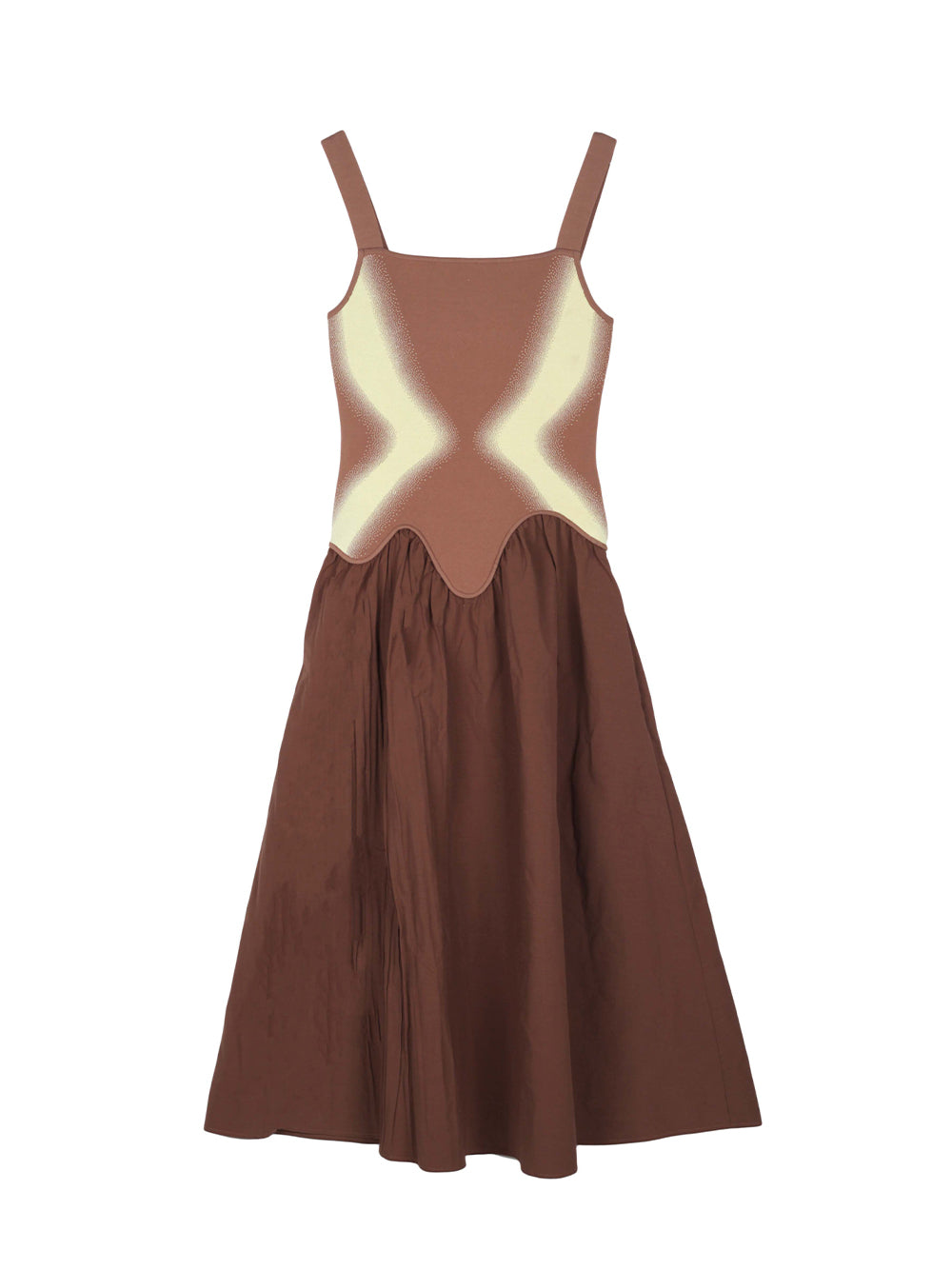 Mushu Mixed Media Tank Dress (Cozy Brown)