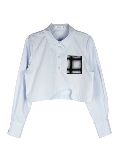 Nala Cotton Cropped Shirt (Dreamy Blue)