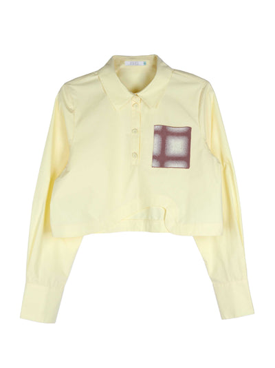 Nala Cotton Cropped Shirt (Yellow Freeze)