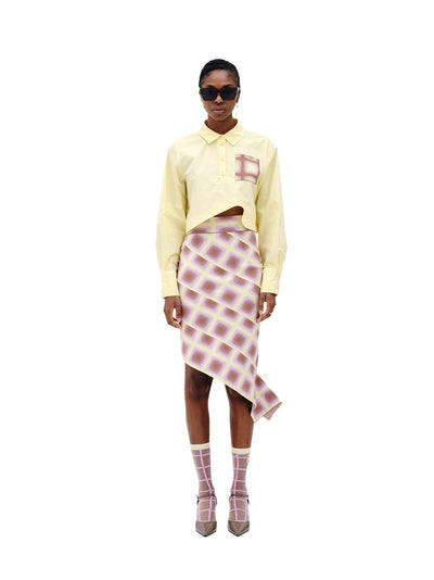 Nala Cotton Cropped Shirt (Yellow Freeze)