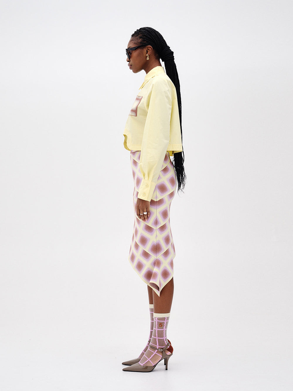 Nala Cotton Cropped Shirt (Yellow Freeze)