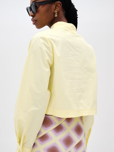 Nala Cotton Cropped Shirt (Yellow Freeze)