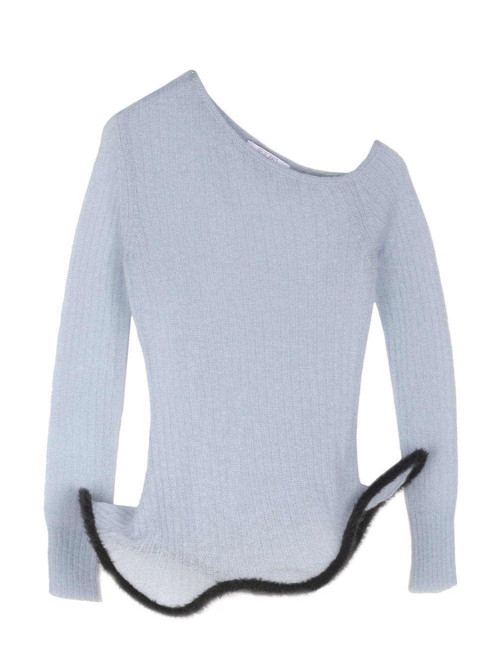 Pixie Alpaca Wavy Long Sleeve Top (Dreamy Blue)