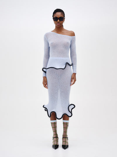 Pixie Alpaca Wavy Long Sleeve Top (Dreamy Blue)