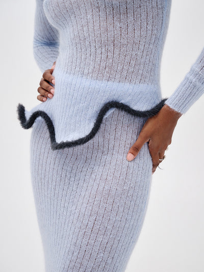 Pixie Alpaca Wavy Long Sleeve Top (Dreamy Blue)