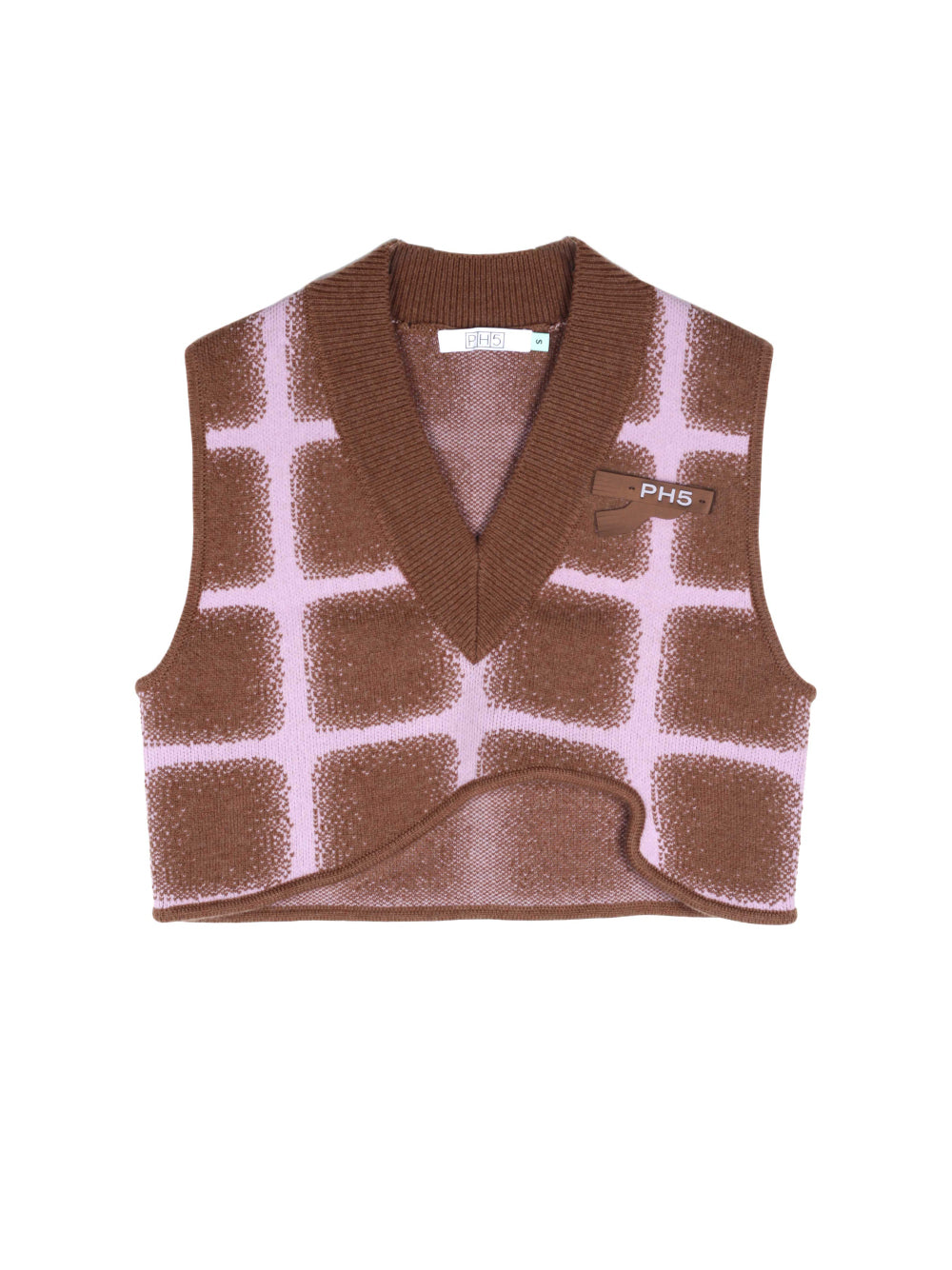 Reynolds Plaid Cropped Vest (Brown/ Pink)