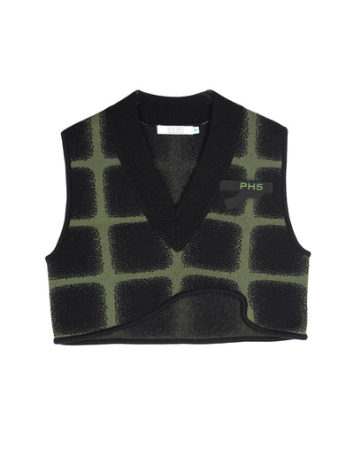 Reynolds Plaid Cropped Vest (Green/ Black)