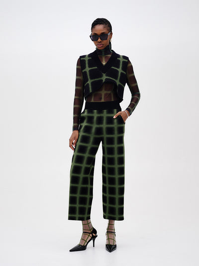 Reynolds Plaid Cropped Vest (Green/ Black)