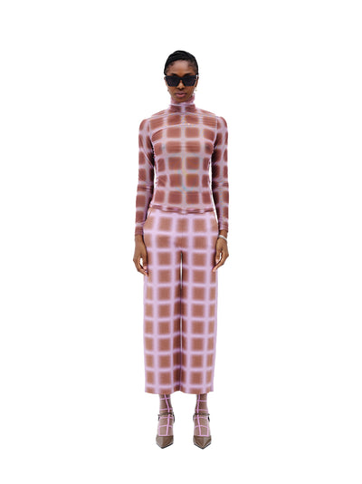 Sulley Plaid Turtleneck (Brown/ Pink)