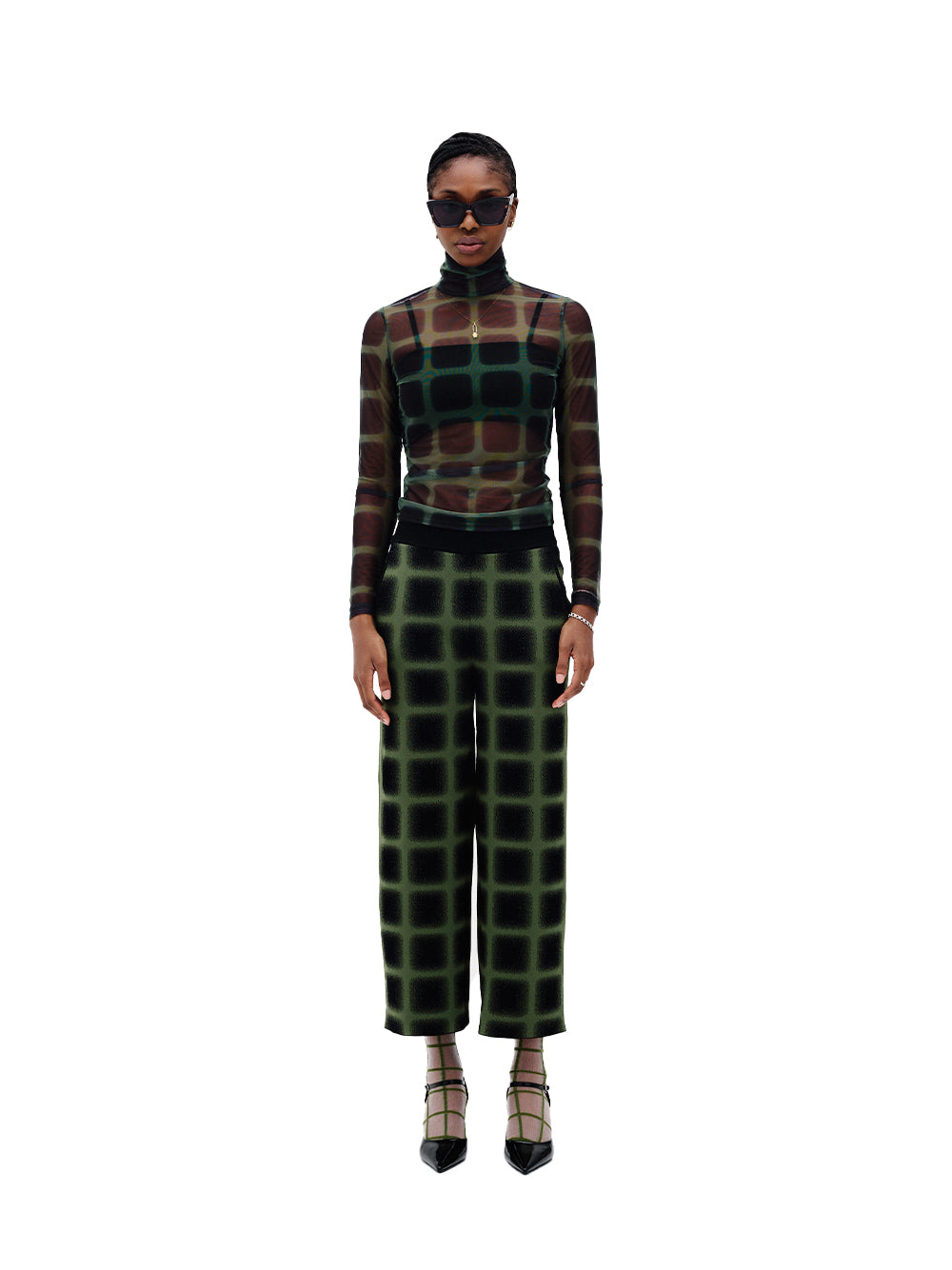 Sulley Plaid Turtleneck (Green/ Black)