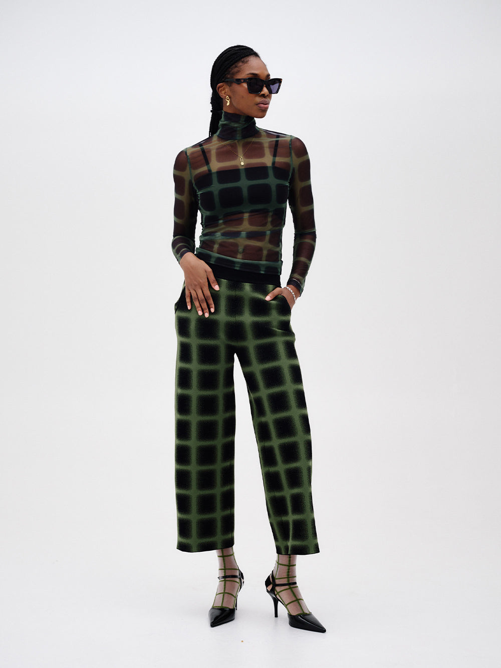 Sulley Plaid Turtleneck (Green/ Black)