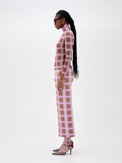 Thyme Wide Leg Cropped Pants (Brown/ Pink)