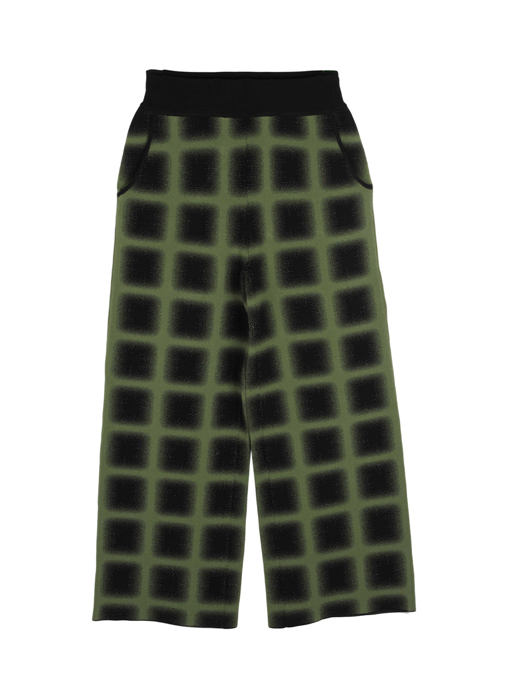 Thyme Wide Leg Cropped Pants (Green/ Black)