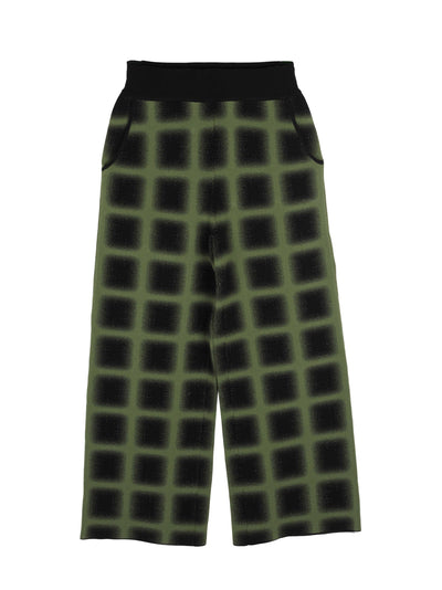 Thyme Wide Leg Cropped Pants (Green/ Black)