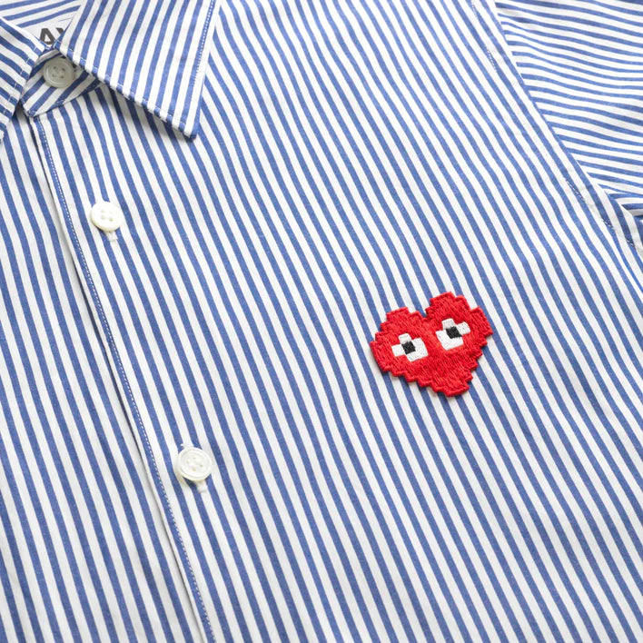 PLAY X THE ARTIST INVADER Men Striped Shirt (Blue/White)_2
