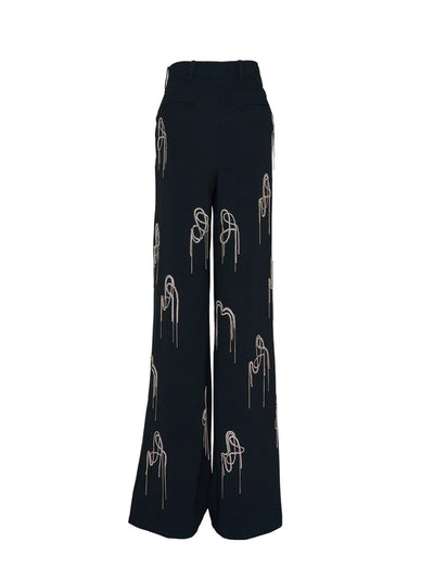 Tassels Pants Black