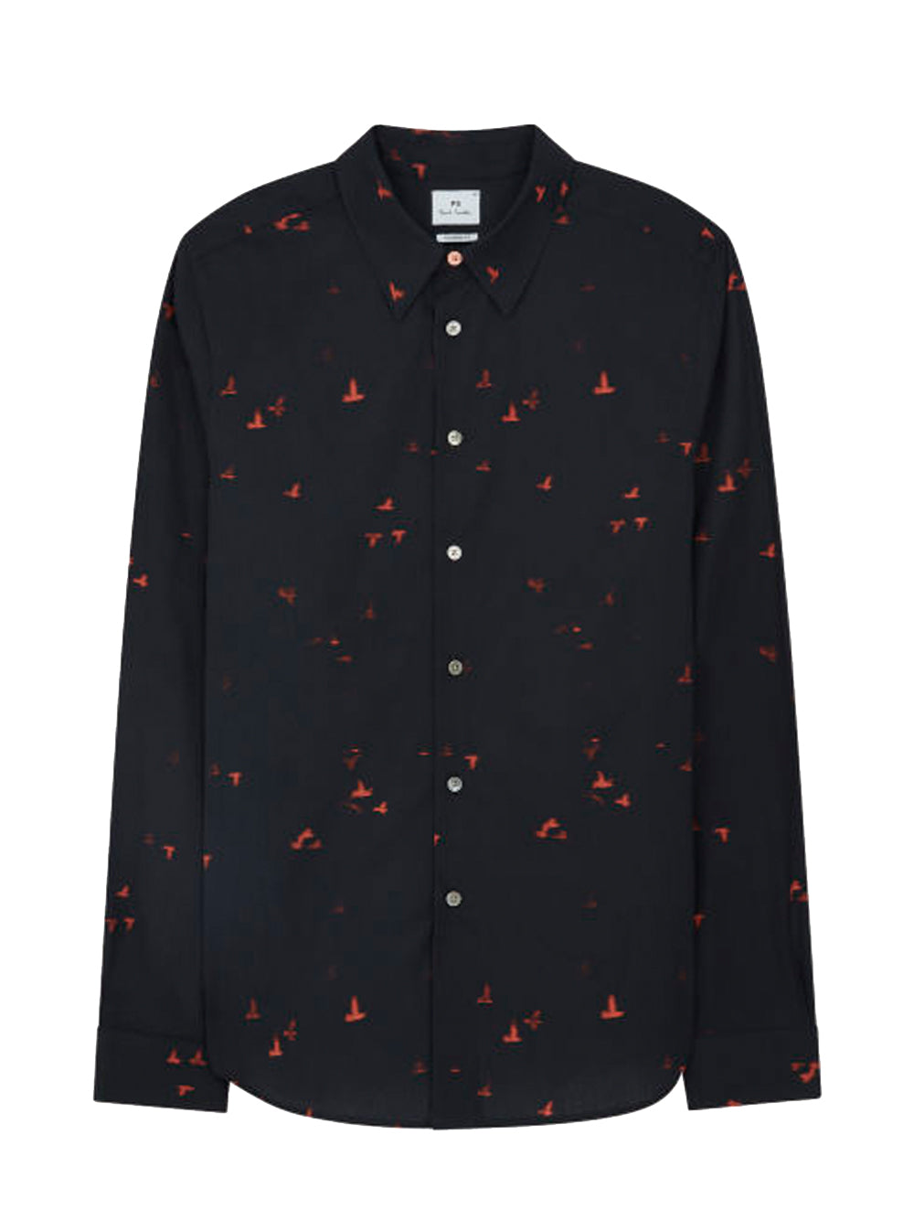 PS Paul Smith Bird-Print Cotton Shirt (Black)