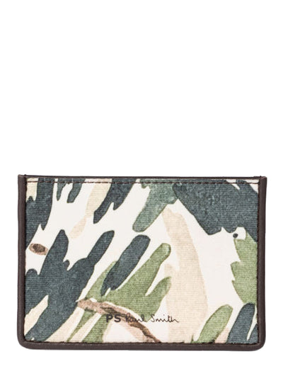 PS Paul Smith Camouflage-Print Leather Cardholder (Multi)