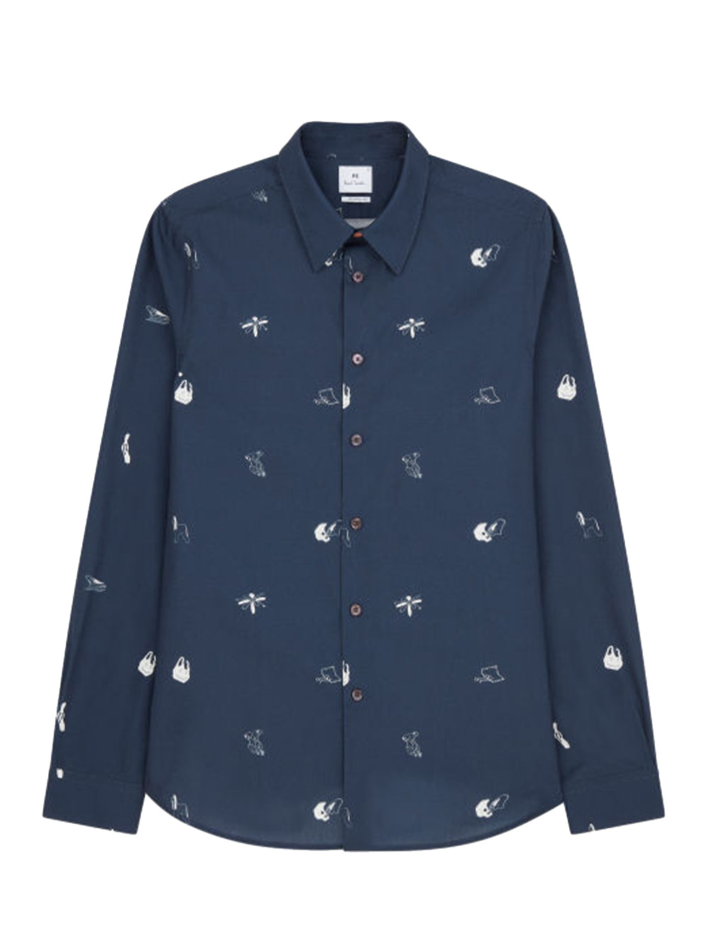 PS Paul Smith Graphic-Print Cotton Shirt (Navy)