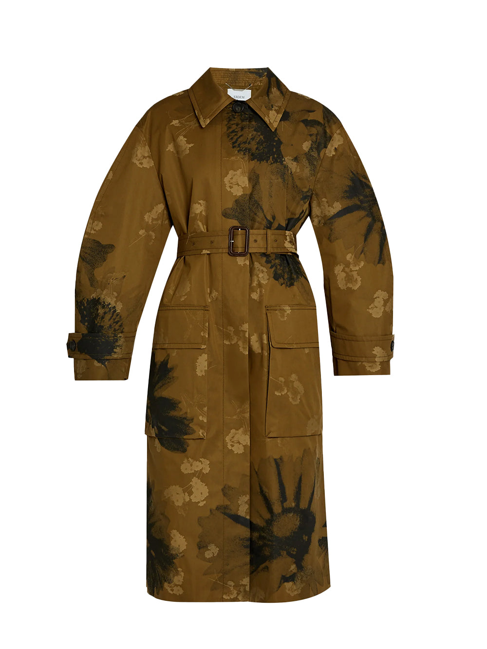 Single Breasted Coat Troubridge Floral Khaki