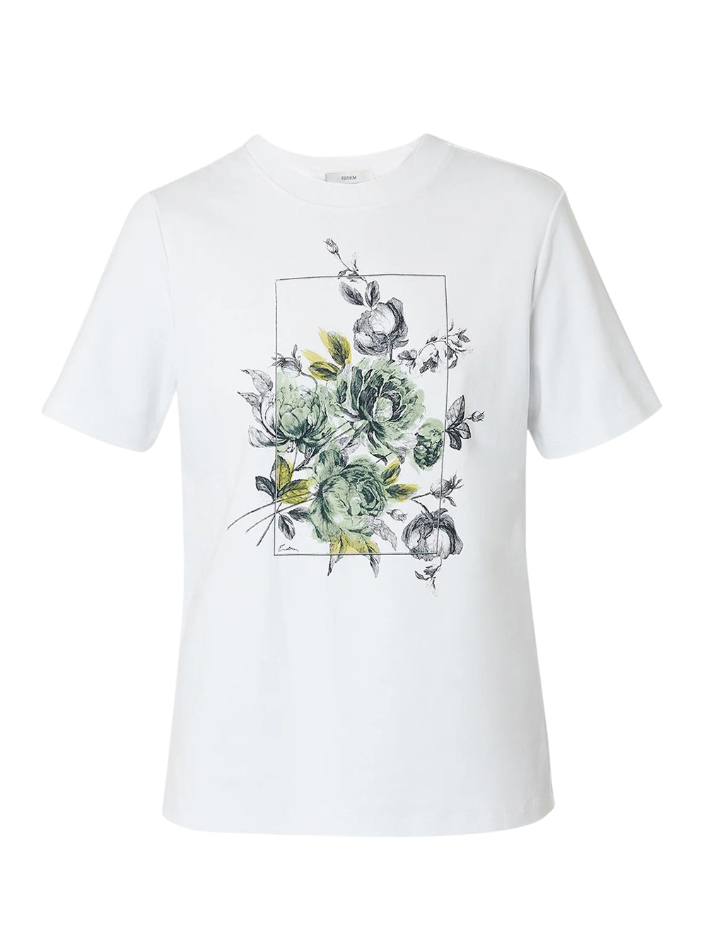 Short Sleeve T Shirt Violetta Etching Black/White