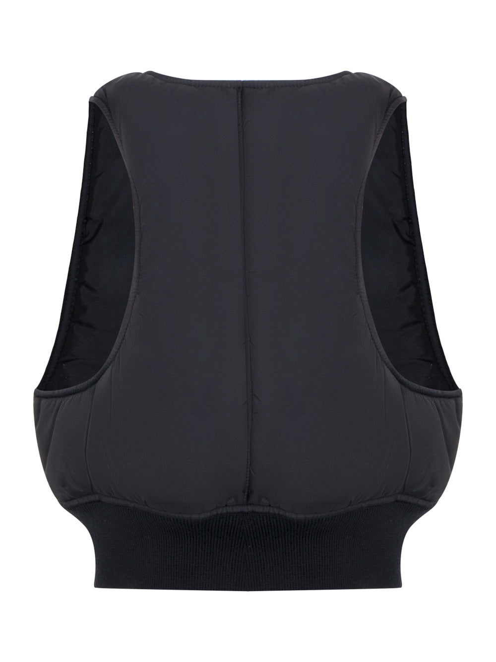 Padded Shrunken Bomber Vest (Black)