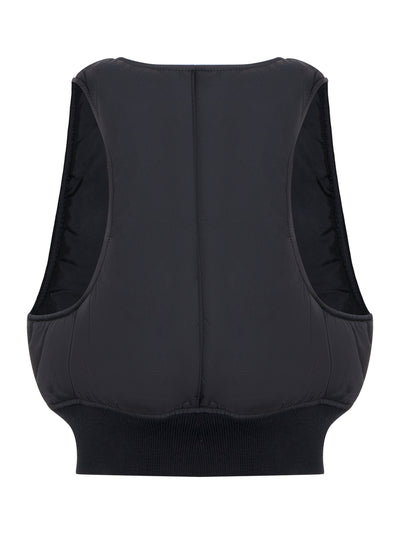 Padded Shrunken Bomber Vest (Black)