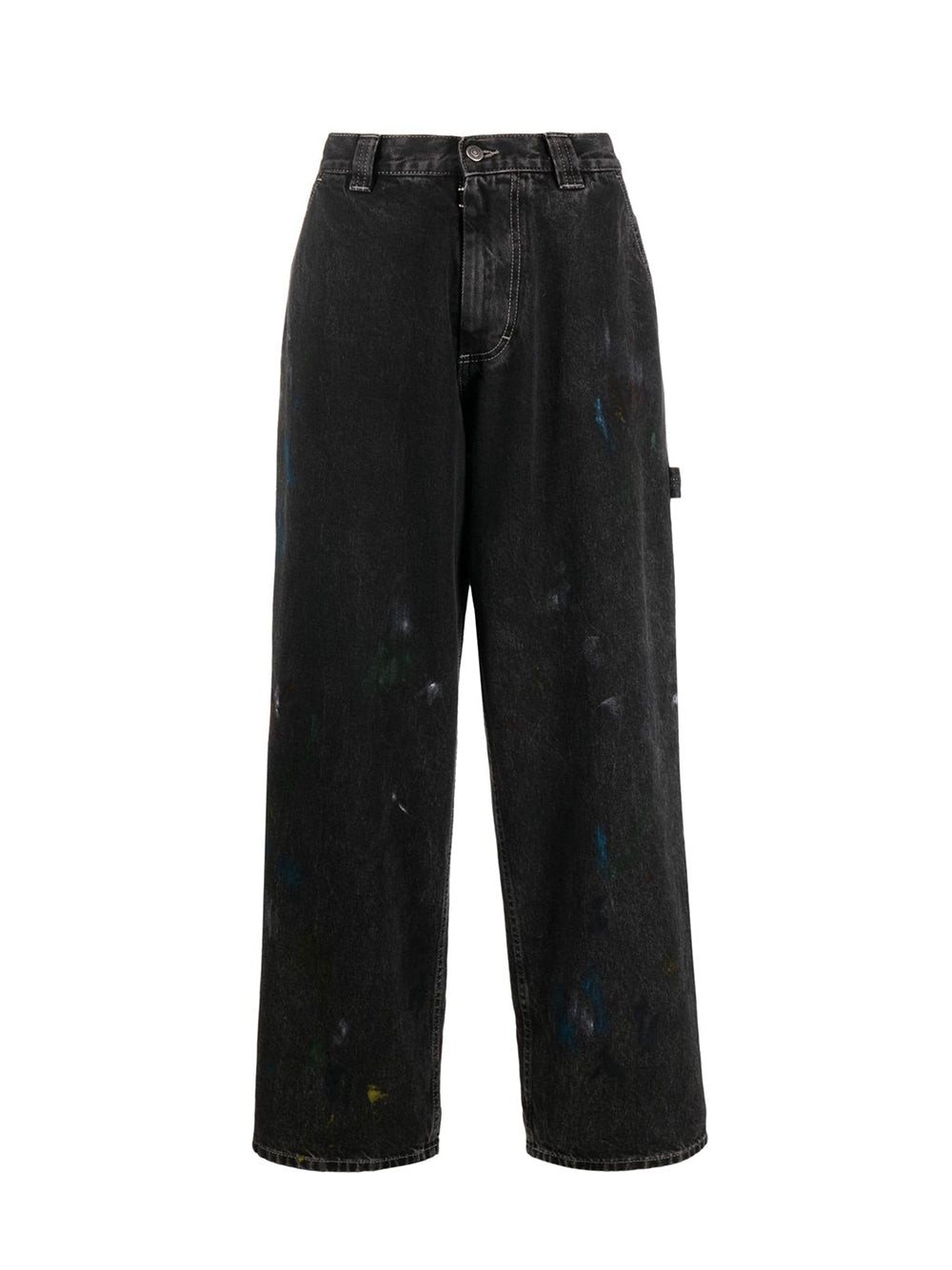 Paint Wide-Leg Jeans (Black)