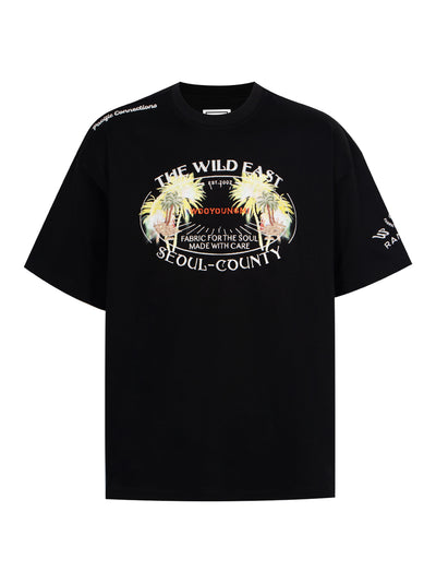 Palm Tree Graphic T-Shirt (Black)