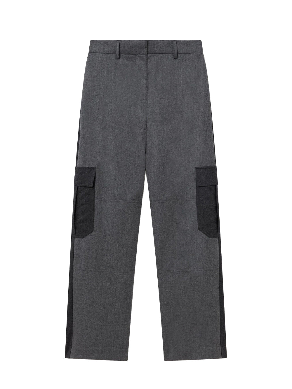 Panelled Slouchy Cargo Trousers (Ash Grey)