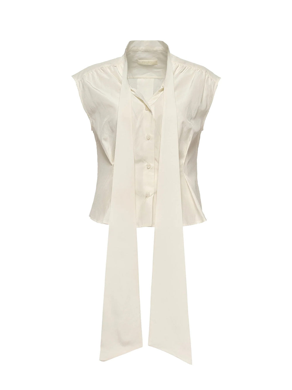 Papery Silk Cotton Tie Top (Chalk)
