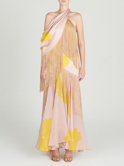 Parma Dress (Yellow-Nude Floral Breeze)