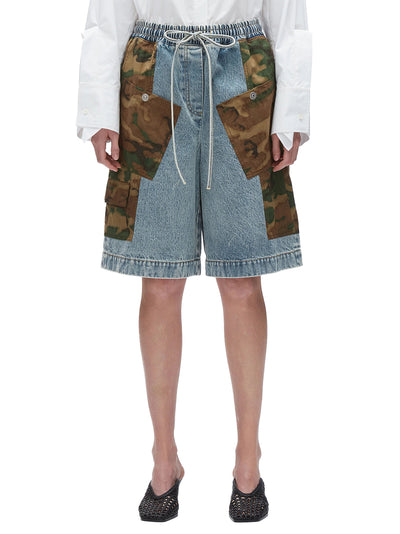 Patchwork Camo Basketball Short (Dark Olive Multi)