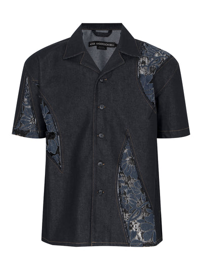 Patchwork Open Collar Shirts (Denim)