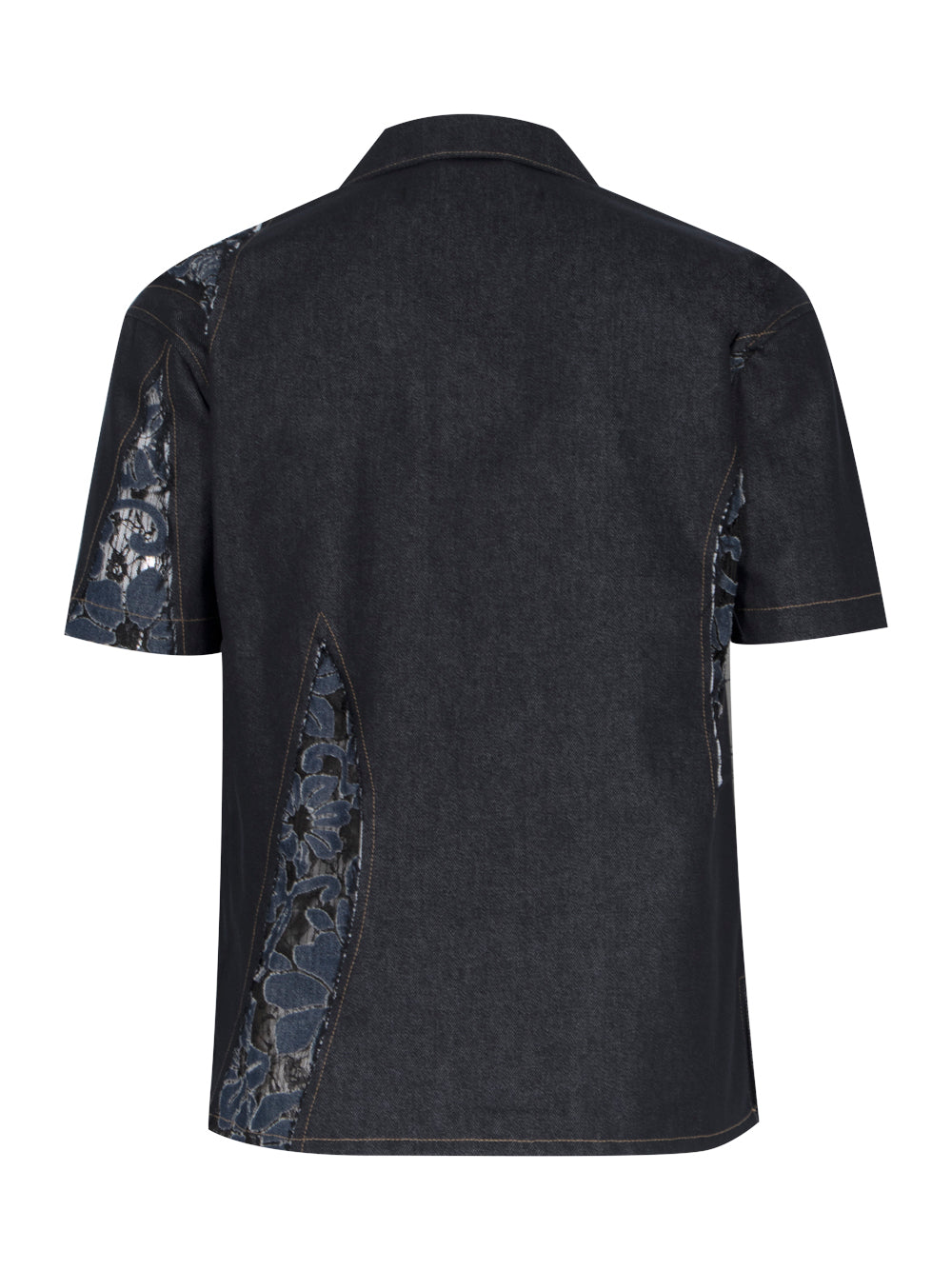 Patchwork Open Collar Shirts (Denim)
