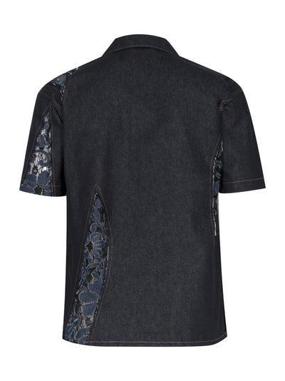 Patchwork Open Collar Shirts (Denim)