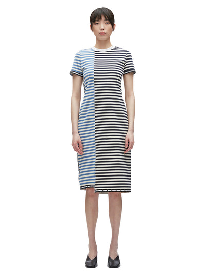 Patchwork Stripe T-Shirt Dress (Midnight Multi)