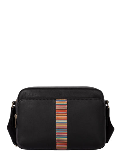 Cross-Body Bag With 'Signature Stripe' Panel (Black)
