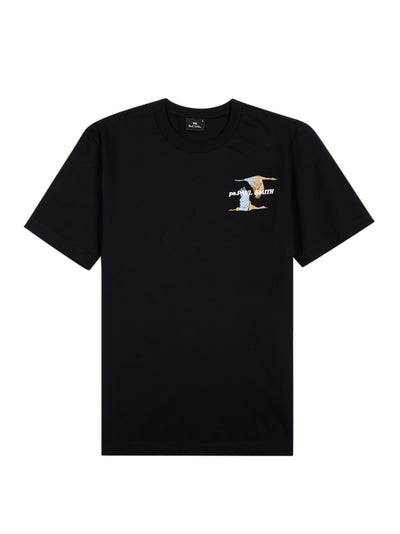 Flying Birds Print T-shirt (Black)