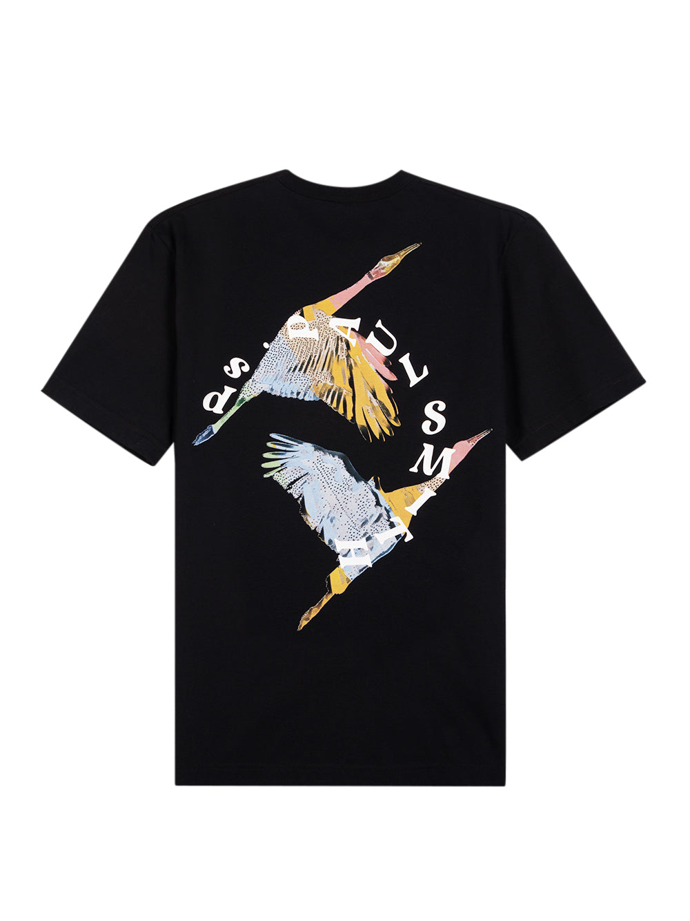 Flying Birds Print T-shirt (Black)