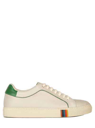Men 'Basso' Trainers With Green Trim (Cream)