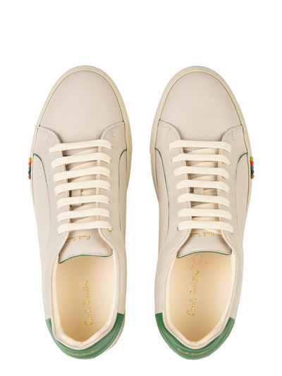 Paul-Smith-Men-Basso-Trainers-with-Green-Trim-Cream-2