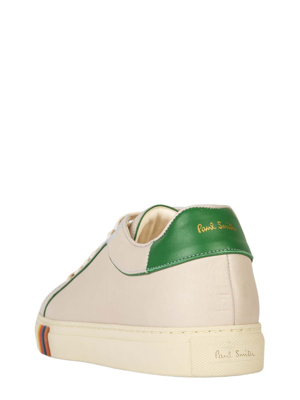 Paul-Smith-Men-Basso-Trainers-with-Green-Trim-Cream-4