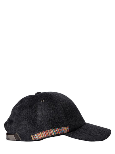 'Signature Stripe' Cashmere-Blend Cap (Grey)