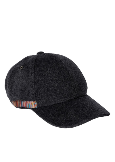 'Signature Stripe' Cashmere-Blend Cap (Grey)